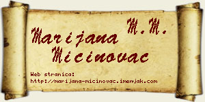 Marijana Mićinovac vizit kartica